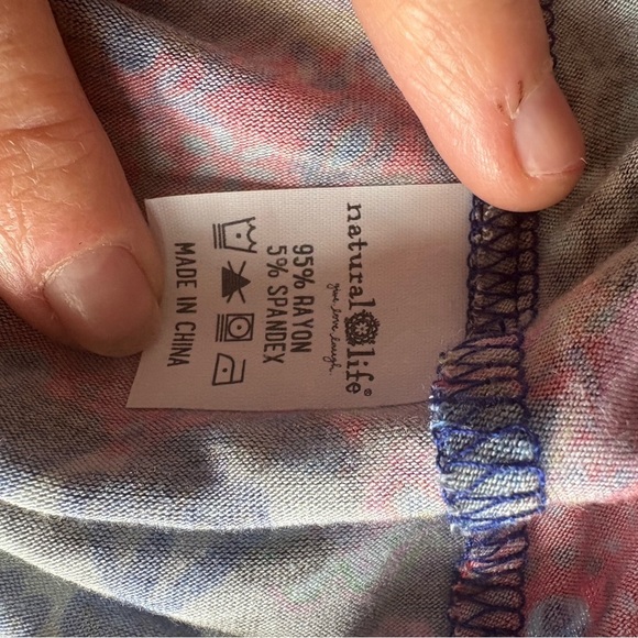 NATURAL LIFE Devon Buttersoft Colorful Patchwork Short Sleeve Top NWT XL - Picture 5 of 6